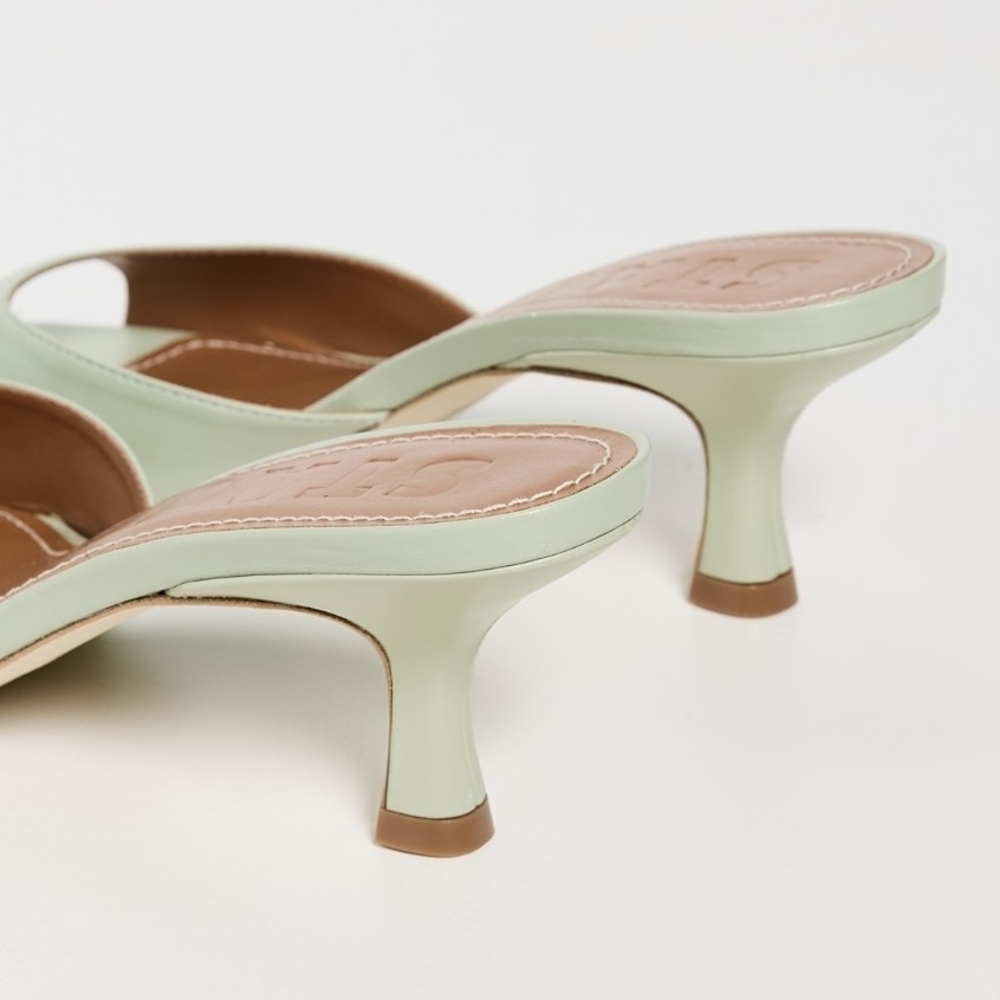 STAUD Bridgette Pale Jade Open-Toe Heels 40 - Picture 4 of 8